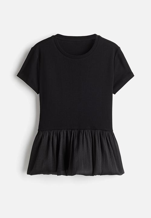 H&M - Bubble-hem top - black