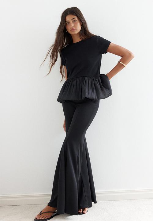 H&M - Bubble-hem top - black