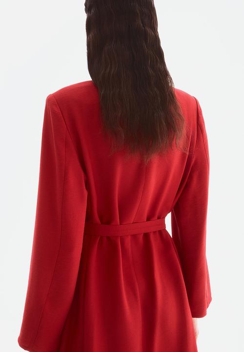 H&M - Tie-belt dress - bright red