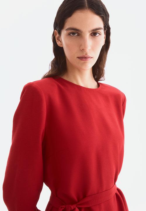 H&M - Tie-belt dress - bright red
