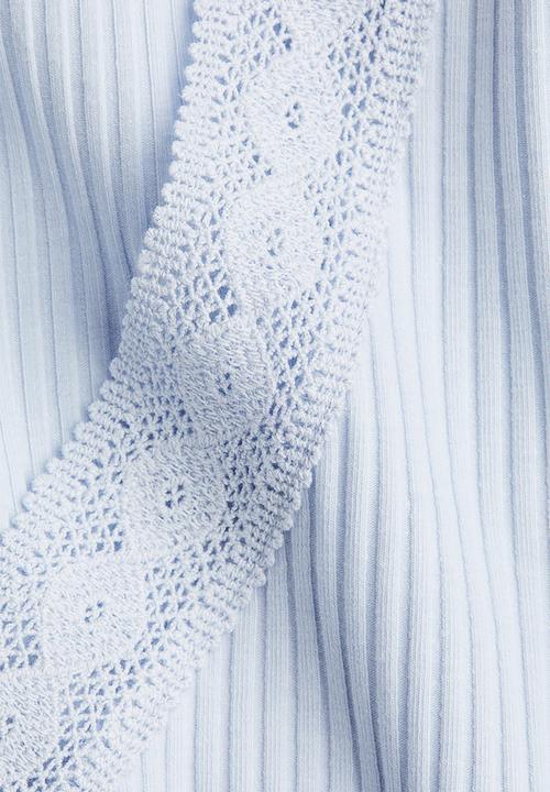 H&M - Tie-front top - light blue