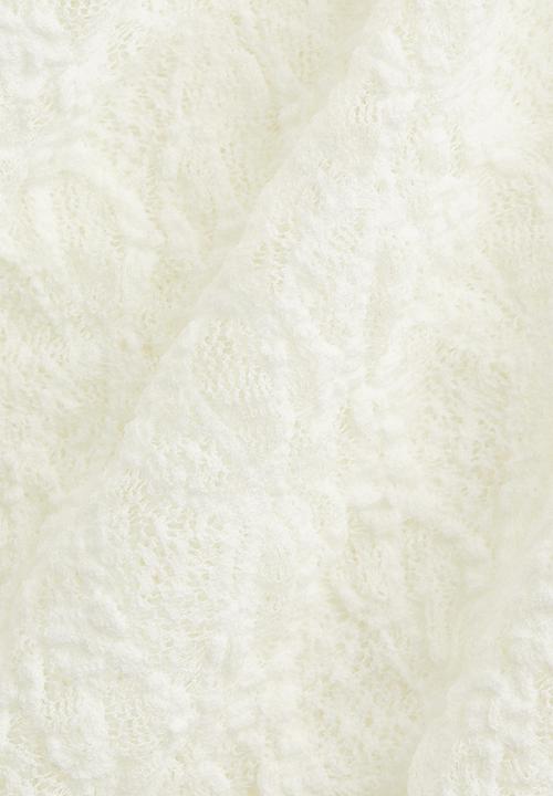 H&M - Draped lace jersey top - white