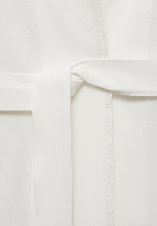 MANGO - Dressing gown bordado- white