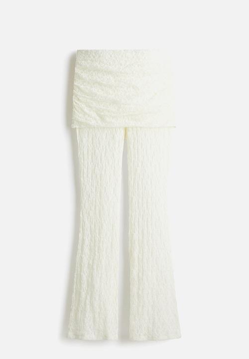 H&M - Skirt-layered lace trousers - white