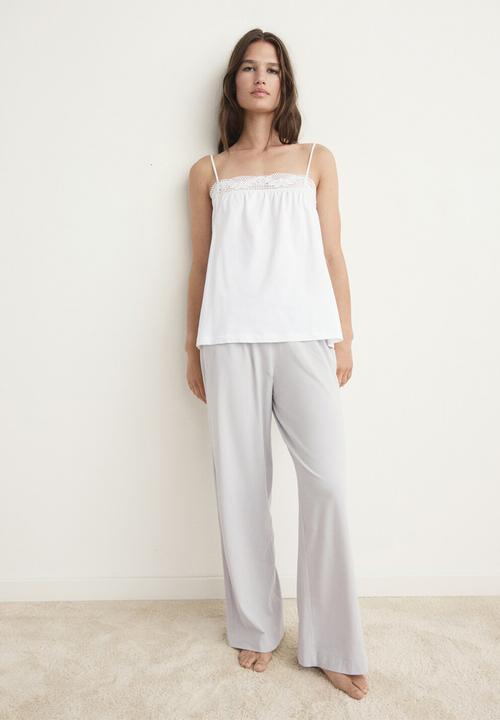 MANGO - Pyjama trousers pica- beige