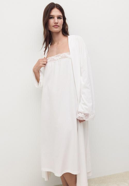 MANGO - Nightgown mirna- white
