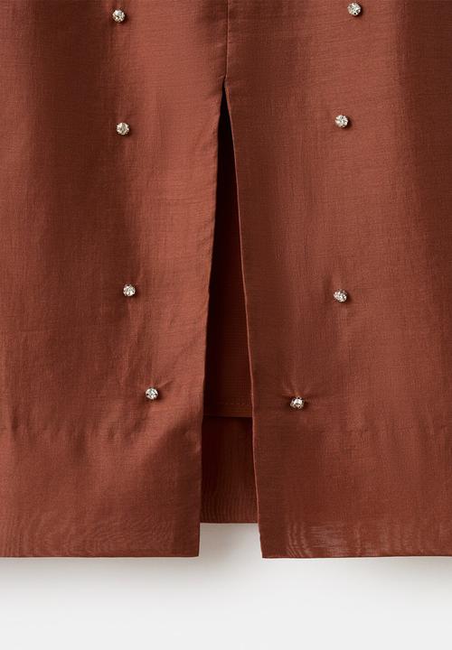 MANGO - Skirt smokey - rust/copper