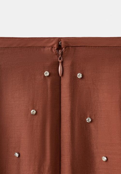 MANGO - Skirt smokey - rust/copper