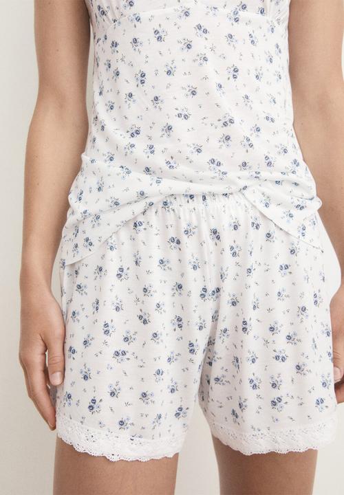 MANGO - Pyjama shorts ario- white