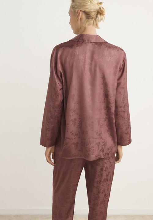 MANGO - Pyjama shirt quars- brown