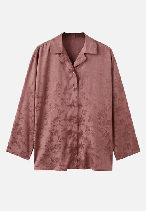 MANGO - Pyjama shirt quars- brown