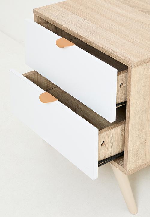 Sixth Floor - Louisa 2 drawer bedside table - white