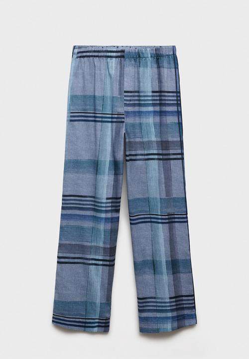 MANGO - Pyjama trouser chessy- blue
