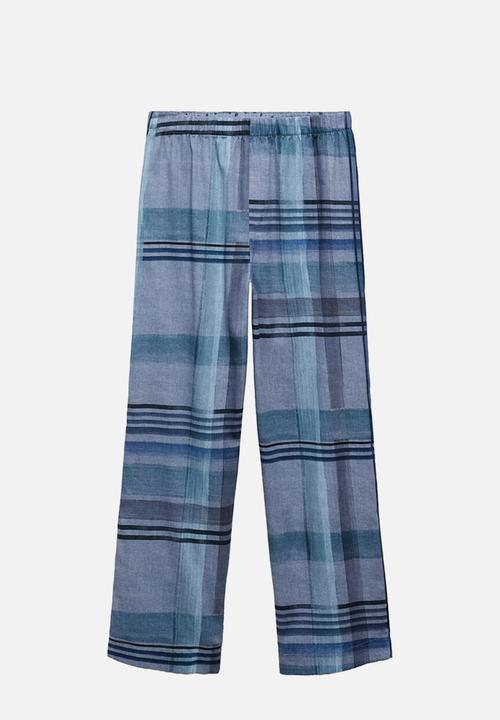 MANGO - Pyjama trouser chessy- blue