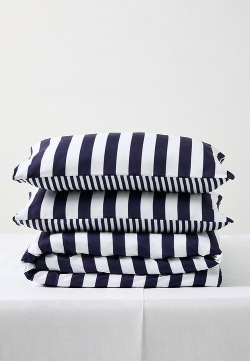 Sixth Floor - Stripe Duvet Cover - Navy Blue
