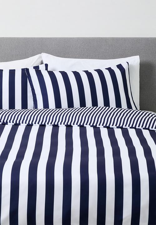 Sixth Floor - Stripe Duvet Cover - Navy Blue