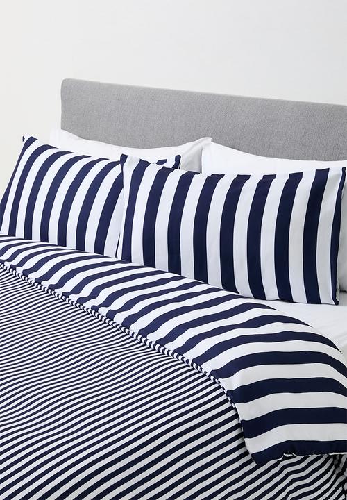 Sixth Floor - Stripe Duvet Cover - Navy Blue