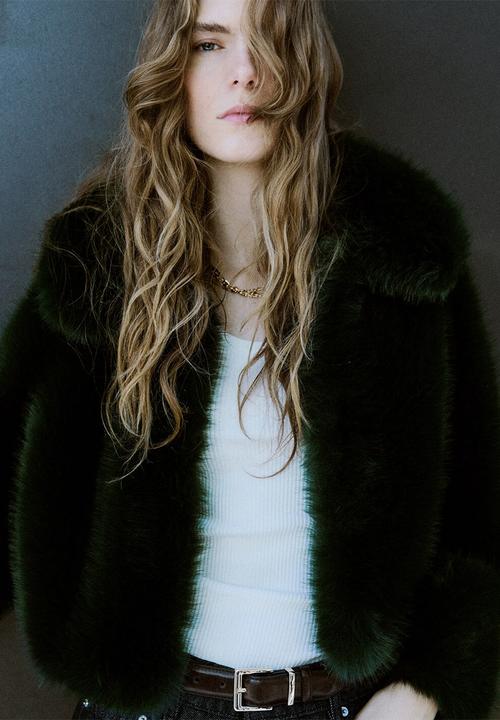 MANGO - Jacket bola - green