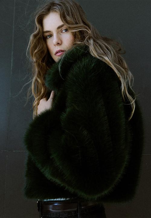 MANGO - Jacket bola - green
