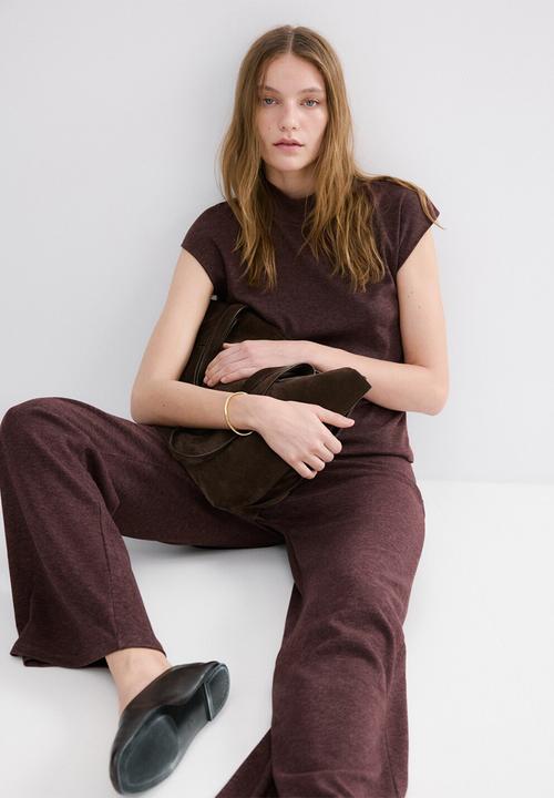 MANGO - T-shirt michi - burgundy