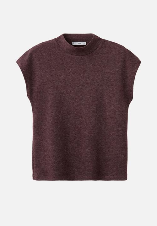 MANGO - T-shirt michi - burgundy