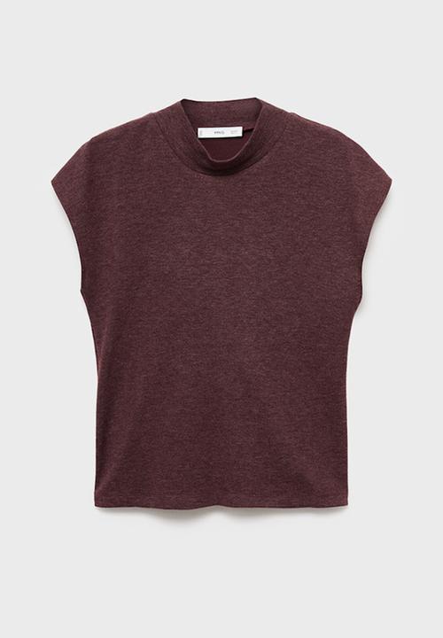 MANGO - T-shirt michi - burgundy