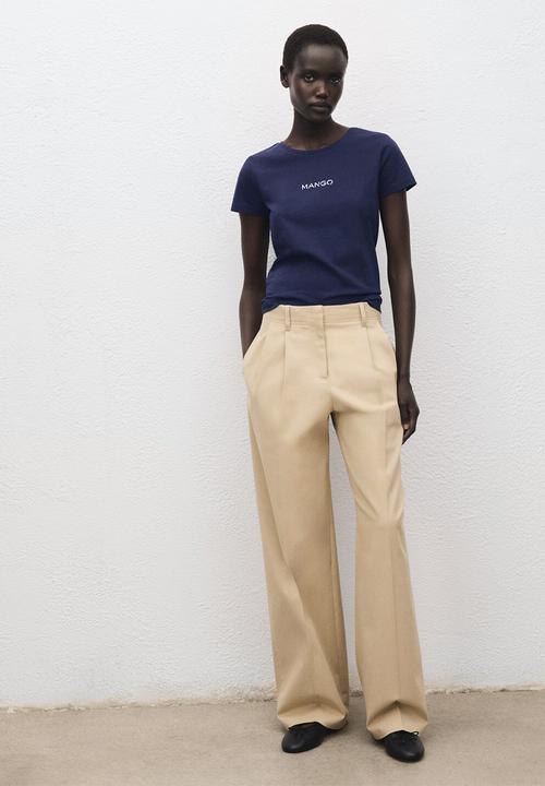 MANGO - T-shirt mangolog-w - navy
