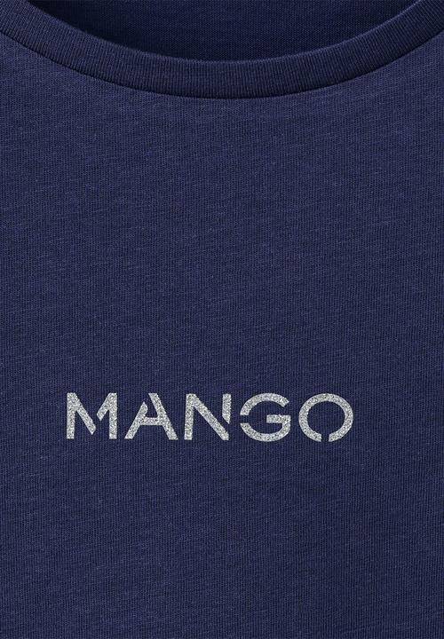 MANGO - T-shirt mangolog-w - navy