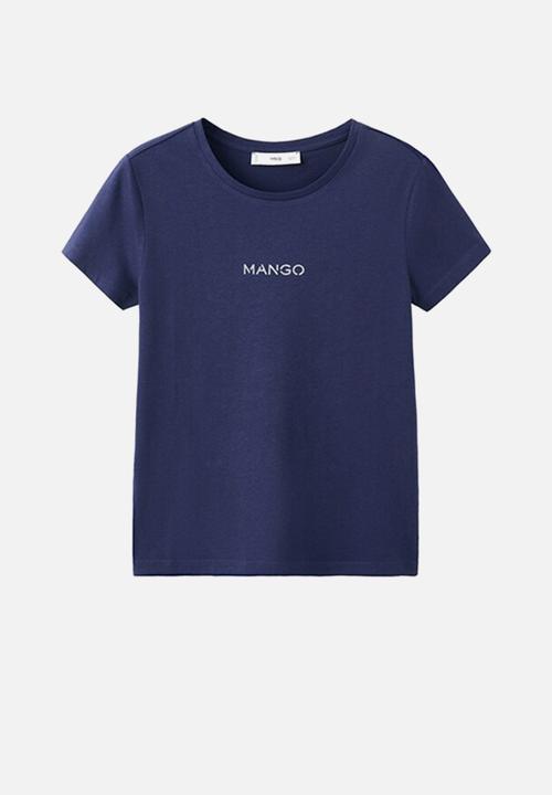 MANGO - T-shirt mangolog-w - navy