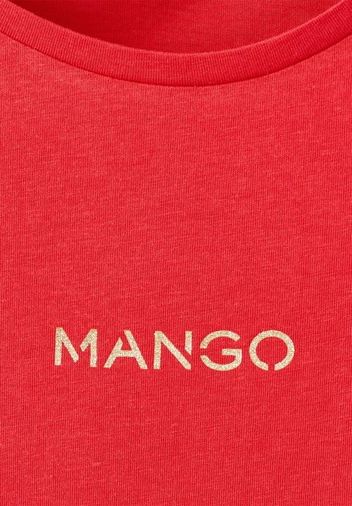 MANGO - T-shirt mangolog-w - bright red