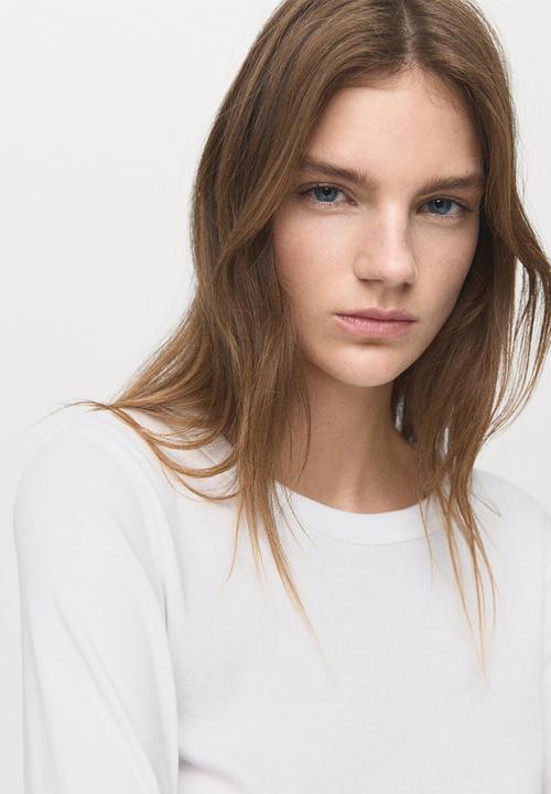 MANGO - T-shirt eni - white