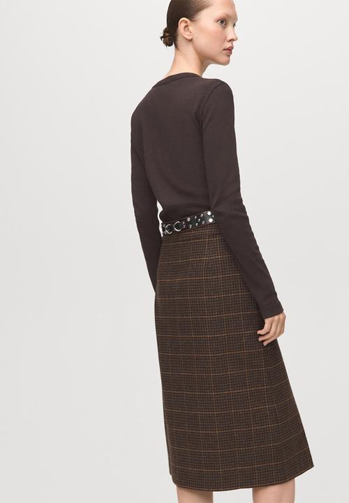 MANGO - T-shirt eni - brown