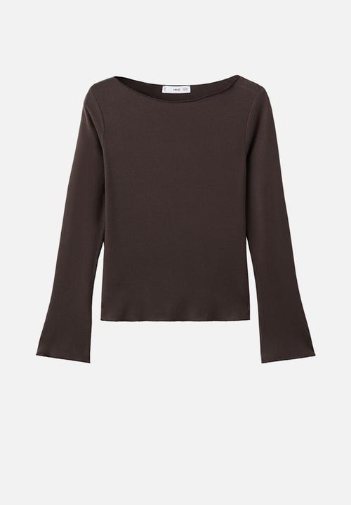 MANGO - T-shirt ani - brown