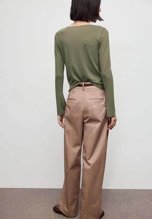 MANGO - T-shirt ani - beige/khaki