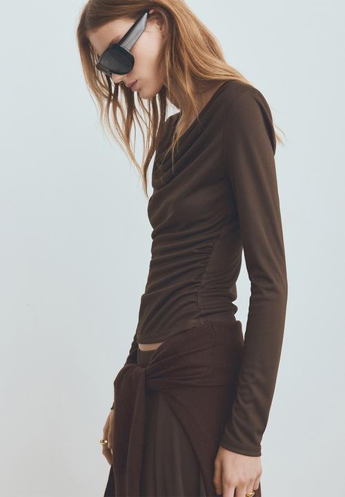 MANGO - T-shirt odette - brown