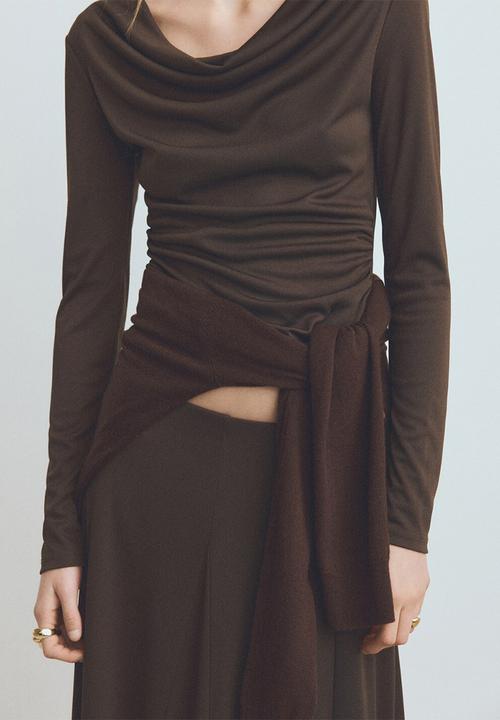 MANGO - T-shirt odette - brown