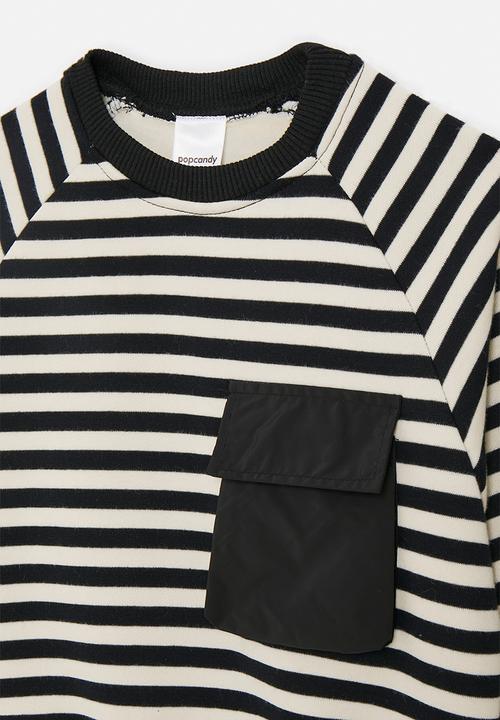 Pop Candy - Sweatshirt with pocket - white/black