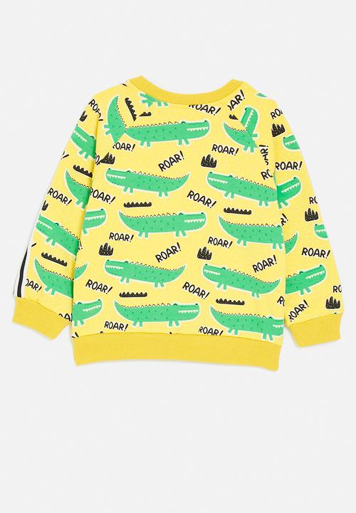 Pop Candy - Croc aop sweatshirt - green/yellow/roar