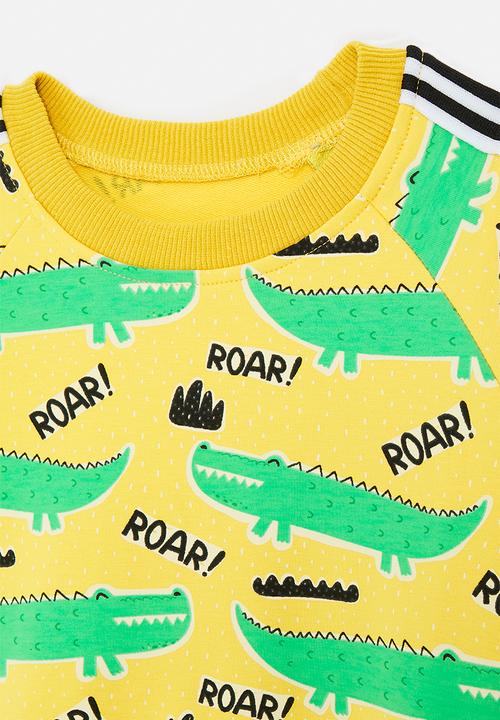 Pop Candy - Croc aop sweatshirt - green/yellow/roar
