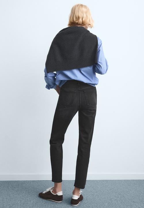 MANGO - Jeans newmom - open gray