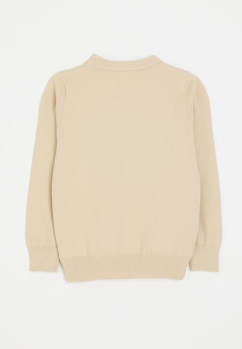 Pop Candy - Knit elephant placement print sweater - beige