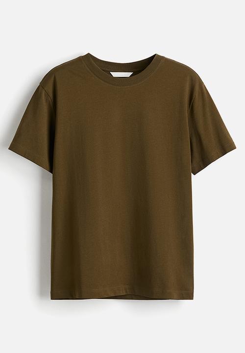 H&M - Cotton t-shirt - dark khaki green 