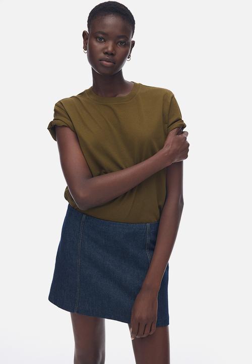 H&M - Cotton t-shirt - dark khaki green 