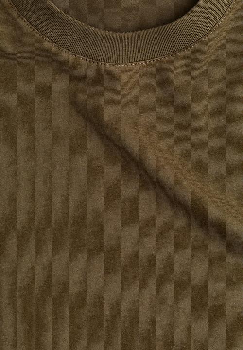 H&M - Cotton t-shirt - dark khaki green 