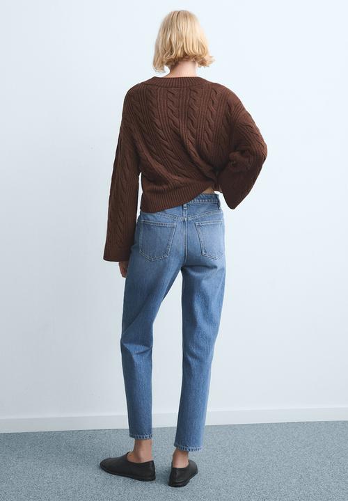 MANGO - Jeans mom2000 - open blue