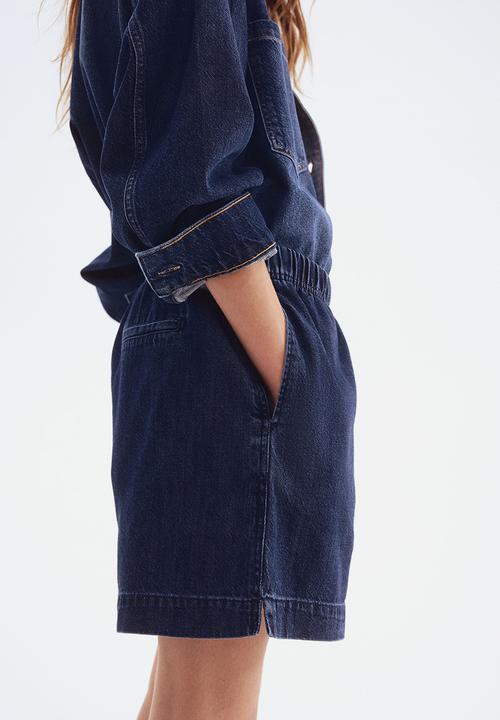 H&M - Denim pull-on shorts - dark denim blue