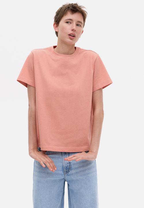 H&M - Oversized cotton t-shirt - light coral pink 