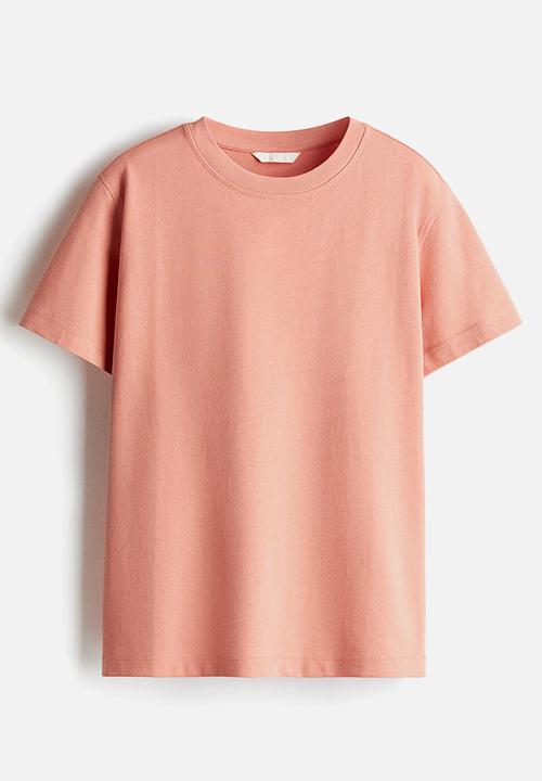 H&M - Oversized cotton t-shirt - light coral pink 