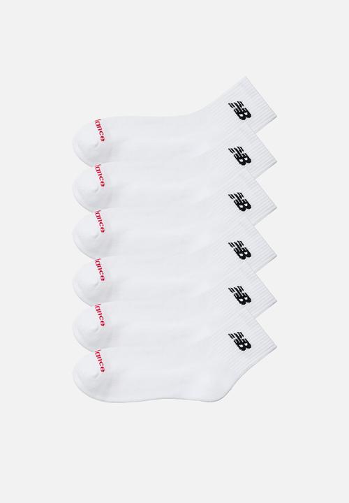 New Balance  - Everyday Ankle Sock 6 Pack - White