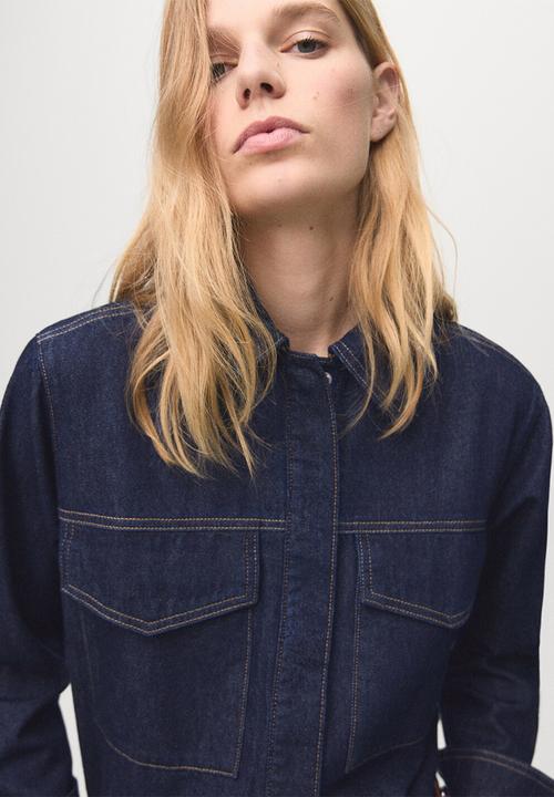 MANGO - Shirt aylin - open blue